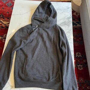 Allsaints Size Medium Gray Hoodie with Side Zip